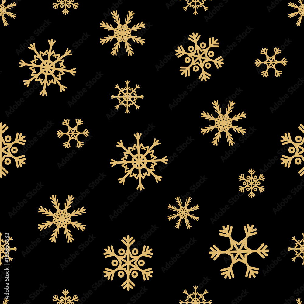 Vector Christmas seamless pattern with abstract golden snowflakes Vector Christmas seamless pattern with abstract golden snowflakes