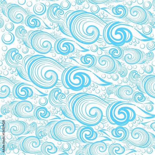 Seamless pattern with decorative waves