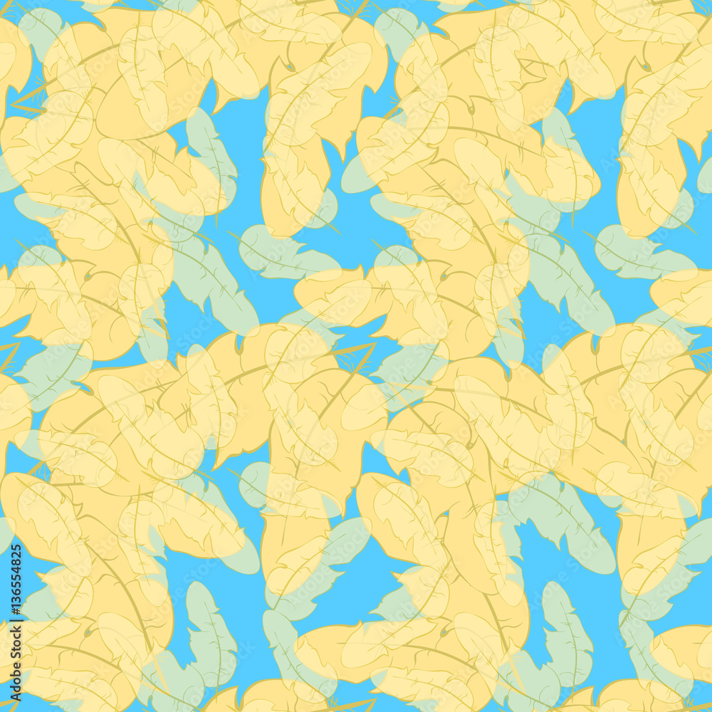 seamless pattern  with bird feather.  illustration