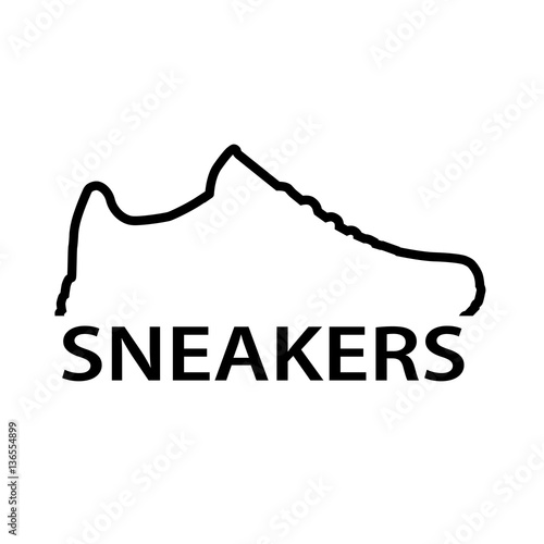 logo of stylish sneaker for training on white background