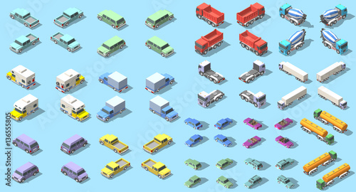 transports set isometric icon vector graphic illustration design. infographic elements
