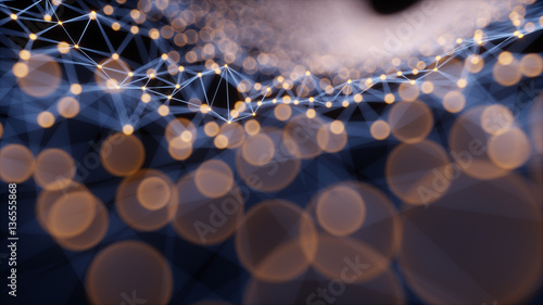 Canvas-taulu Abstract Scientific Graph or Nano Structure Background 3d Illustration