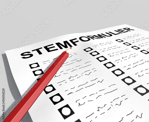 3D render van een stemformulier