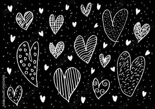 Dekoracja na wymiar  hearts-set-doodle