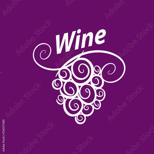 Obraz na plátně bunch of grapes for wine logo