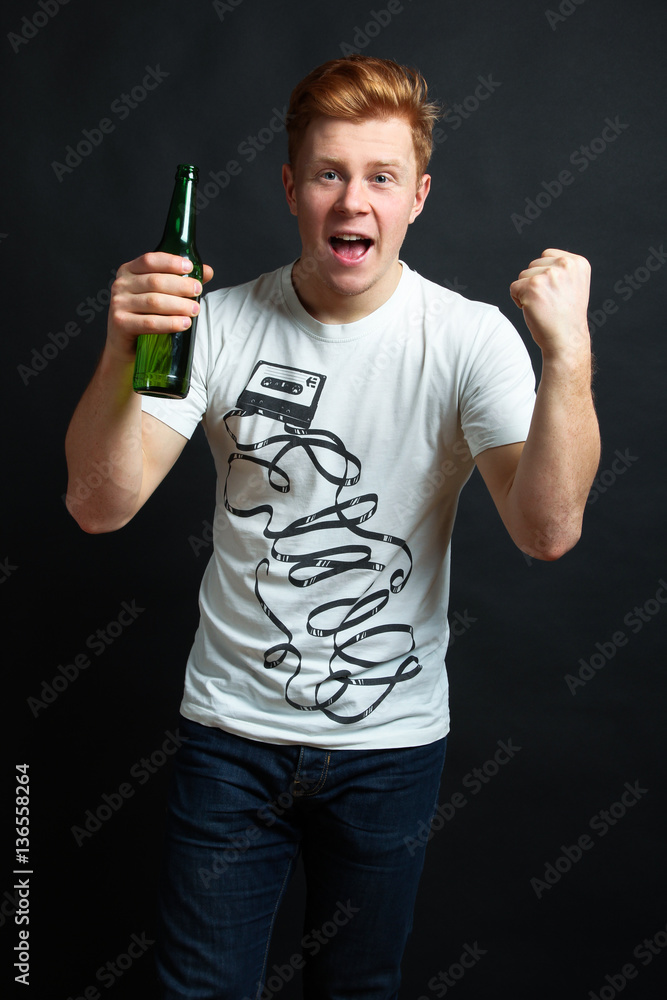 Guy with beer bottle Guy with beer bottle