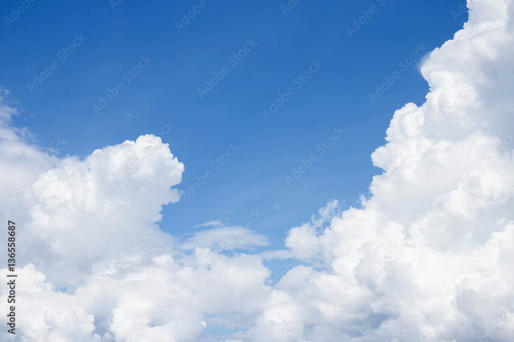 Blue sky white cloud landscape beautiful in nature