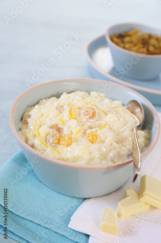 Dairy homemade rice pudding photo