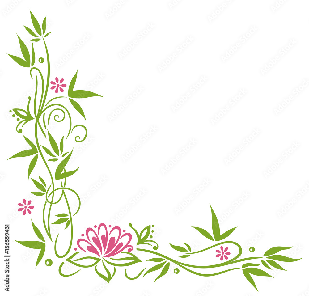 Naklejka premium Bambus mit Lotus und Blumen. Yoga und Wellness.