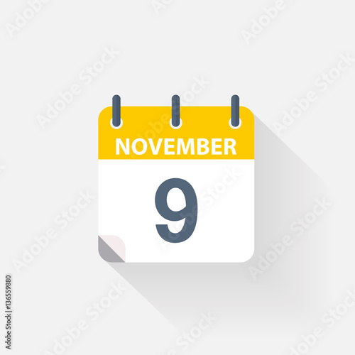 9 november calendar icon