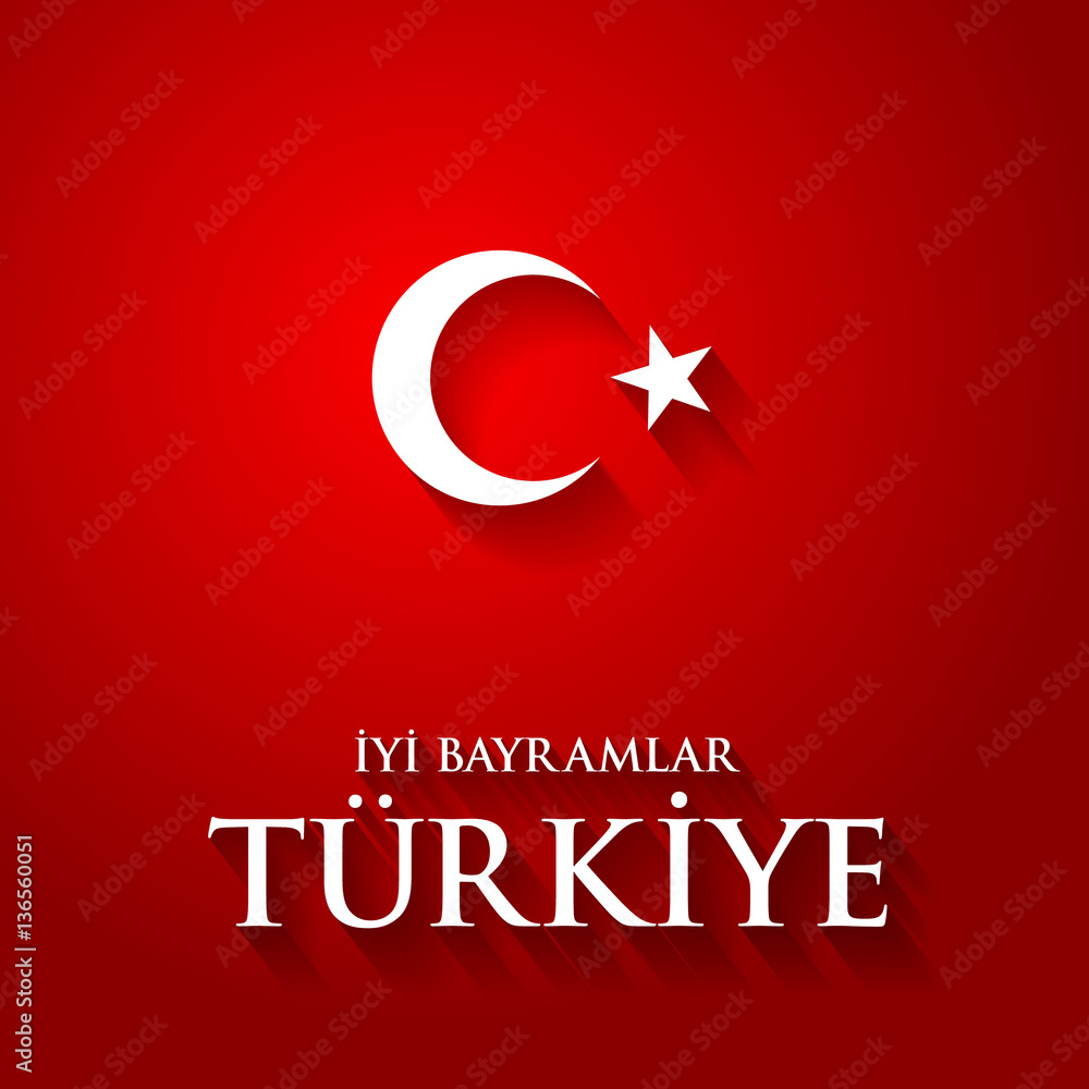 Obraz premium Turkey flag color vector illustration with 