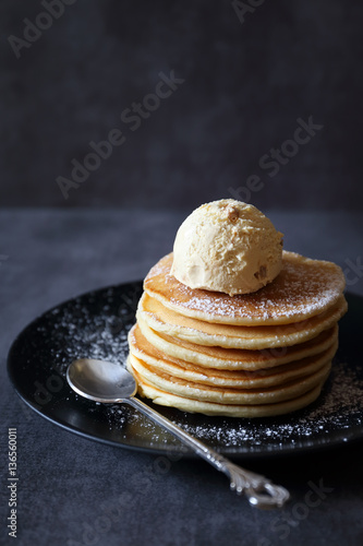 Photography Pancakes with ice cream