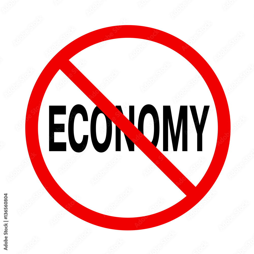 Prohibited public information icon with inscription economy, vector, illustration Prohibited public information icon with inscription economy, vector, illustration