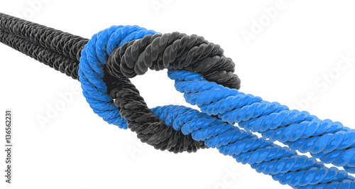 Tied knot. Image with clipping path