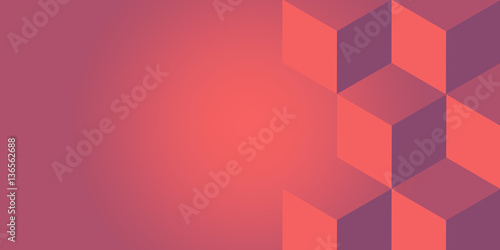 Abstract duo tone color style minimal blank cubes background