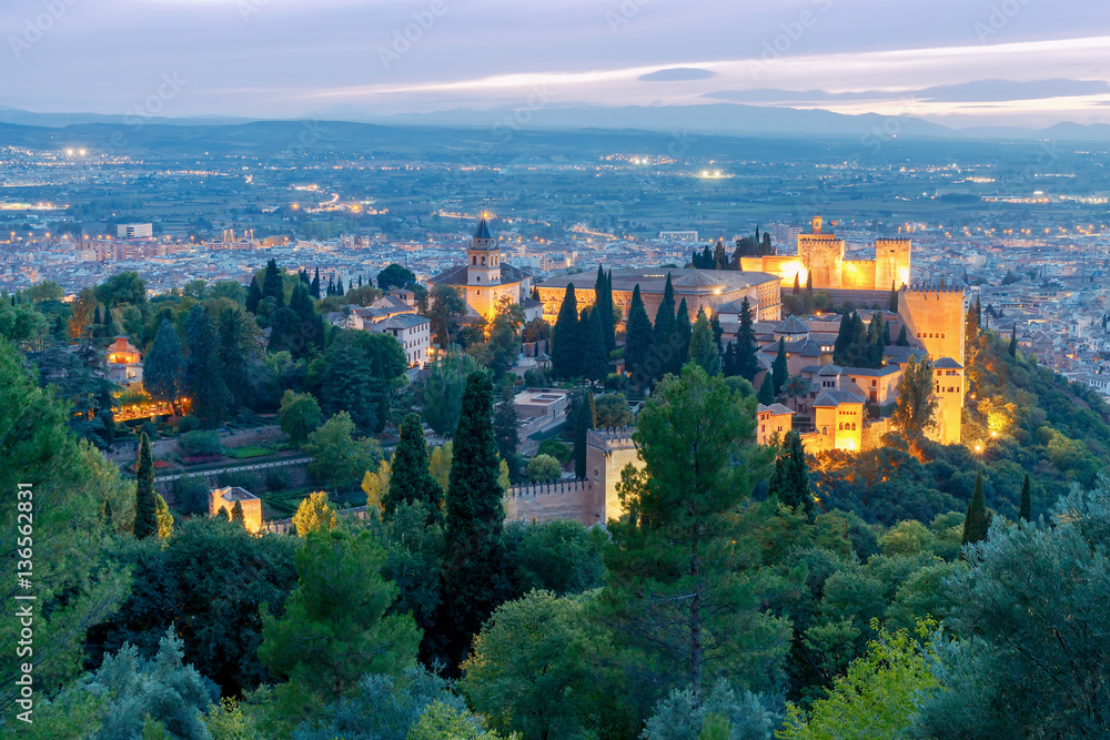 Granada. The fortress and palace complex Alhambra.