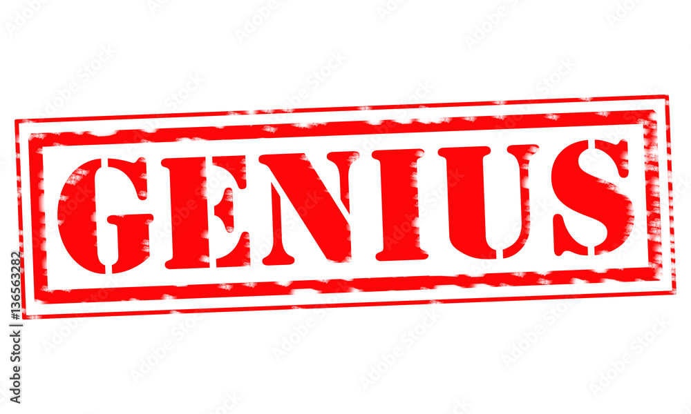 GENIUS Red Stamp Text on white backgroud GENIUS Red Stamp Text on white backgroud