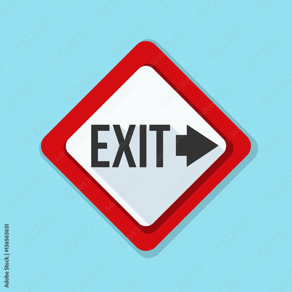 Exit Right Arrow sign illustration Exit Right Arrow sign illustration