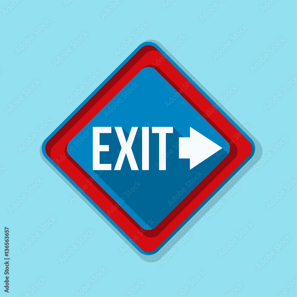 Exit Right Arrow sign illustration Exit Right Arrow sign illustration