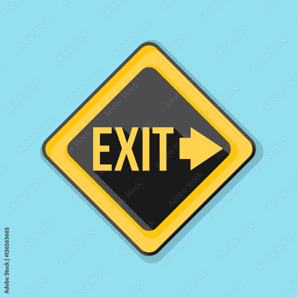 Exit Right Arrow sign illustration Exit Right Arrow sign illustration