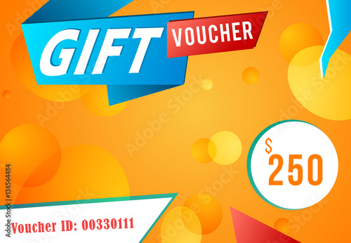 Modern orange gift voucher template design