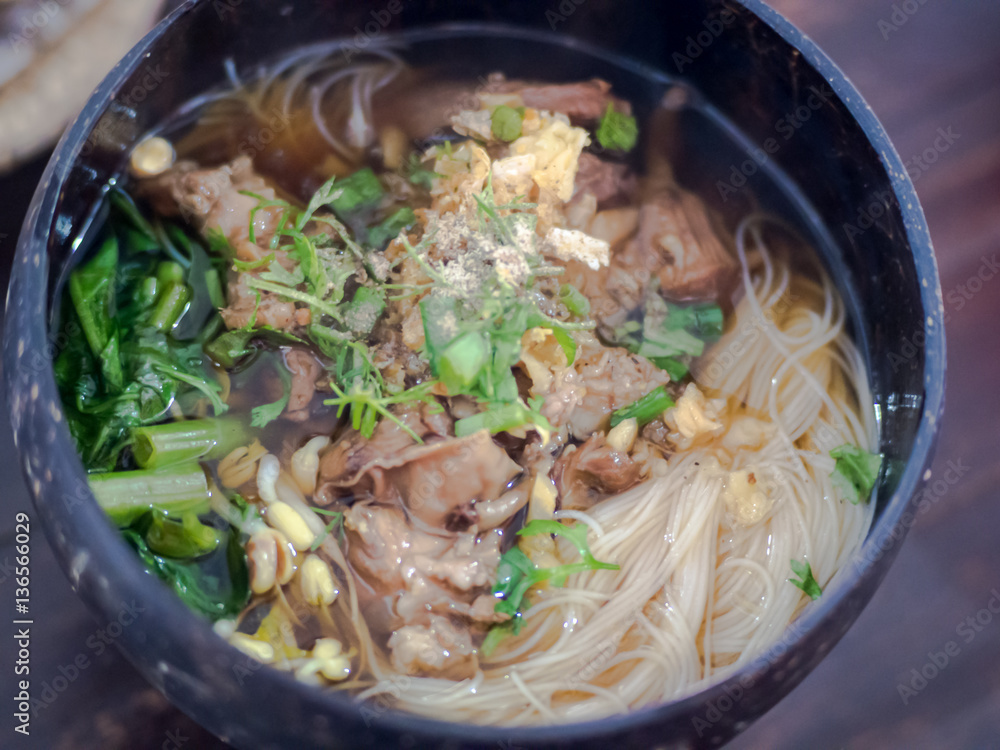 Rice noodle soup with Stewed pork.