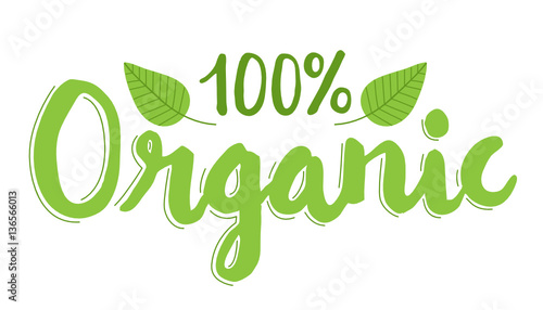 100% ORGANIC Hand Lettering Logo
