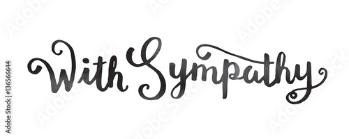 WITH SYMPATHY hand lettering icon