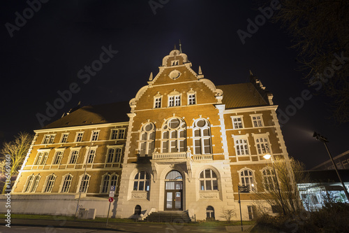 historic townhall wanne-eickel in the evening
