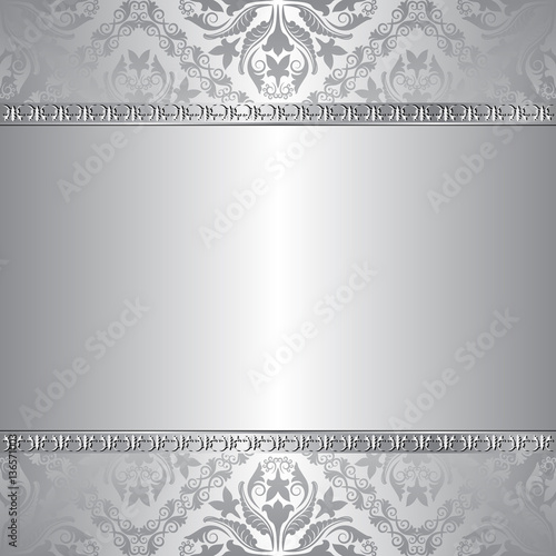 silver background with vintage pattern