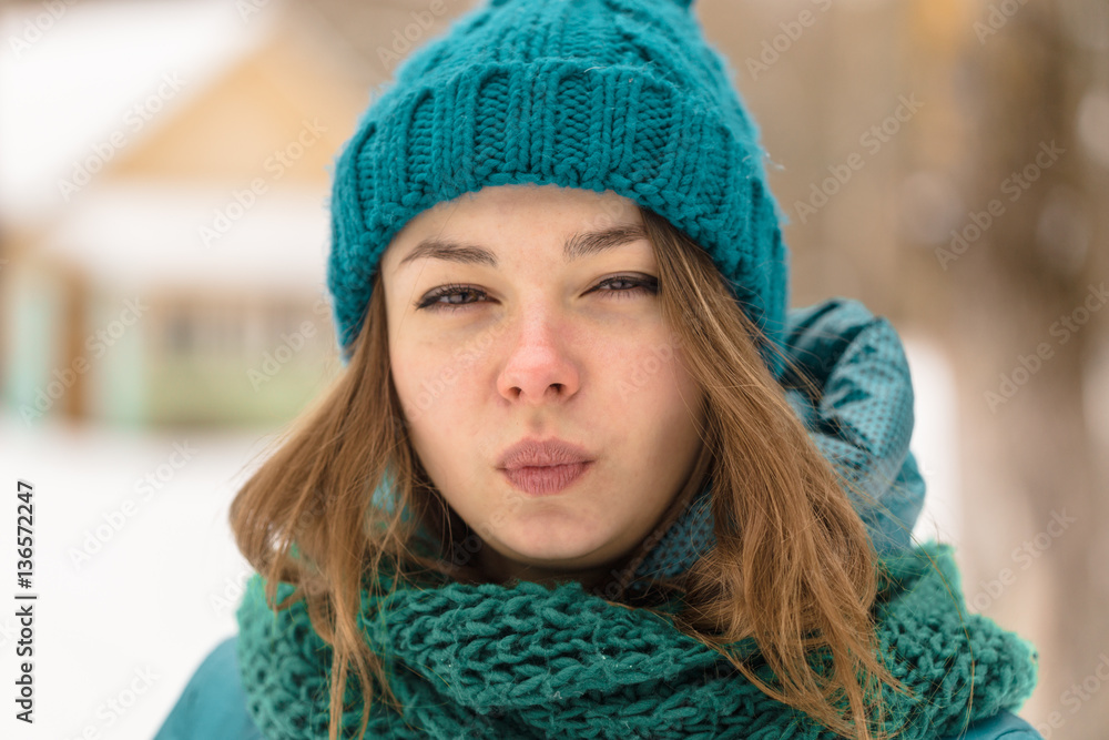 facial girl chewing on a cold winter facial girl chewing on a cold winter