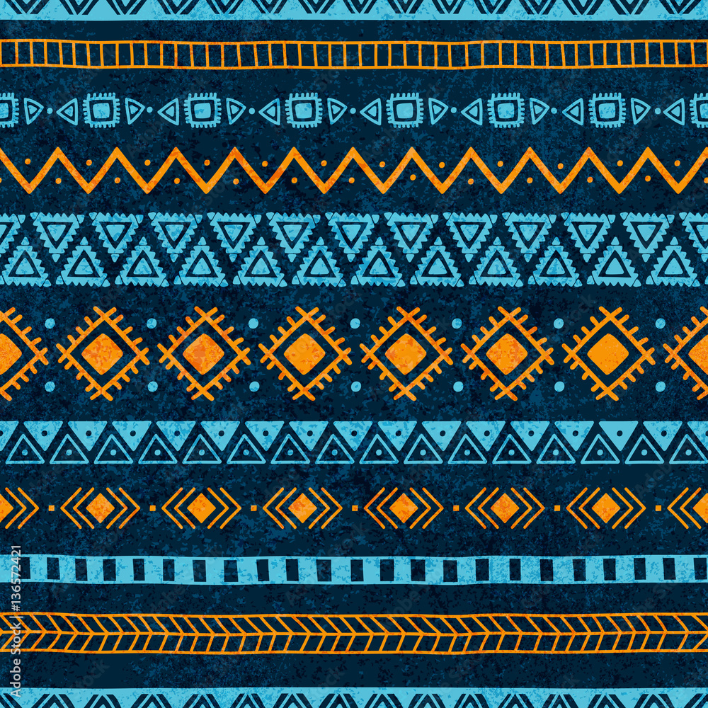 Abstract oriental ornament with grunge texture.