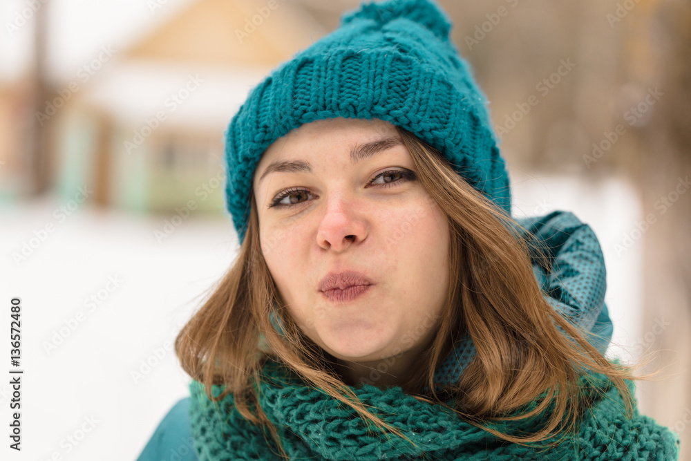 facial girl chewing on a cold winter facial girl chewing on a cold winter