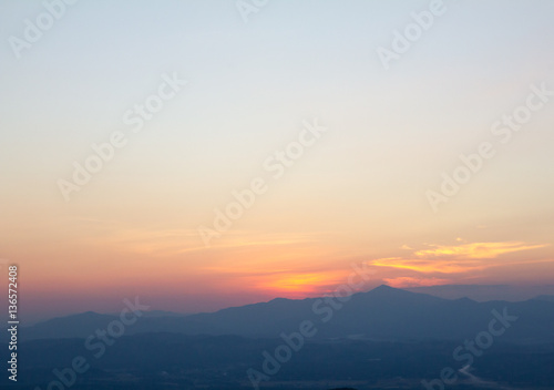 landscape sunset on hills