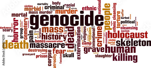 Genocide word cloud concept. Vector illustration