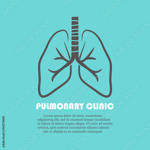 Human Lungs. Medical blue background.