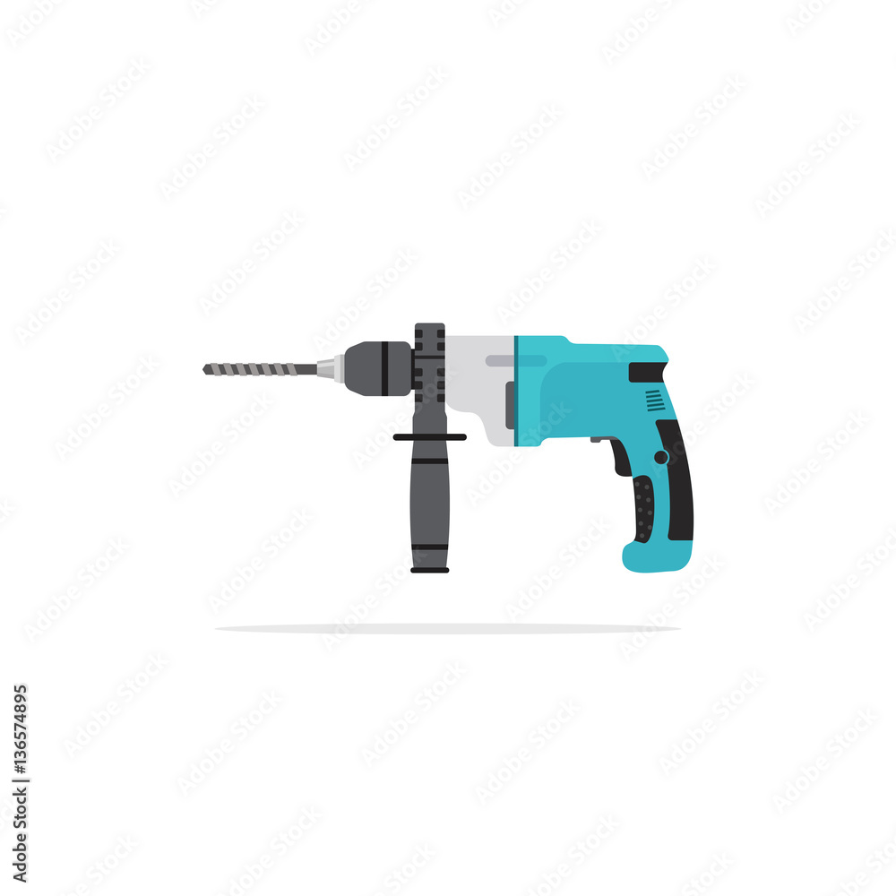 Vector illustration of electric drill isolated on a white background. Vector illustration of electric drill isolated on a white background.