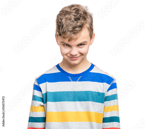 Obraz na plátně Emotional portrait of teen boy