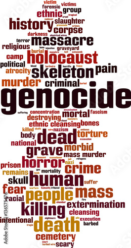 Genocide word cloud concept. Vector illustration
