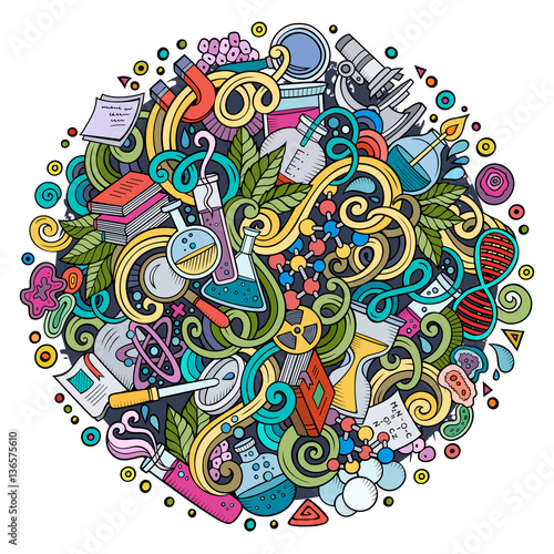 Cartoon cute doodles Science illustration