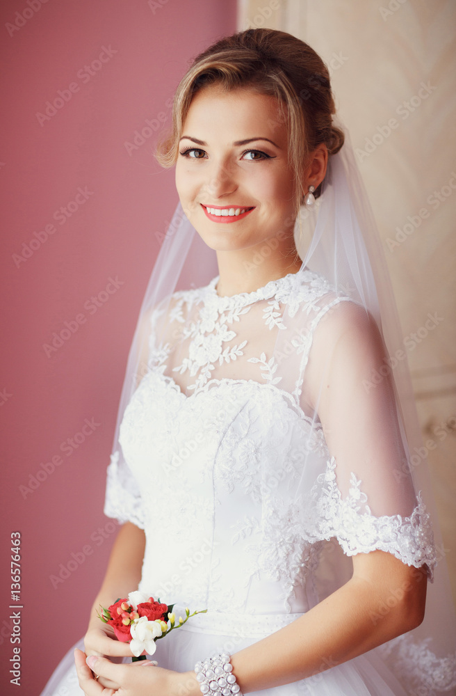 Beautiful portrait of the bride before the wedding Beautiful portrait of the bride before the wedding