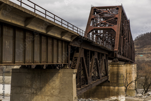 Massive Ohio River Railroad Bridge - Weirton, West Virginia & Steubenville, Ohio photo