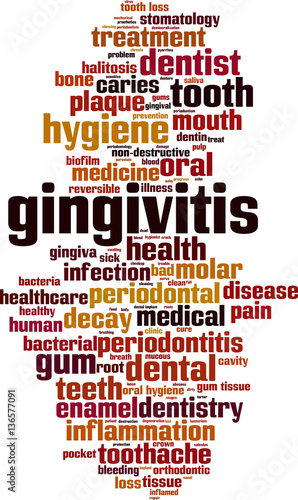 Gingivitis word cloud concept. Vector illustration