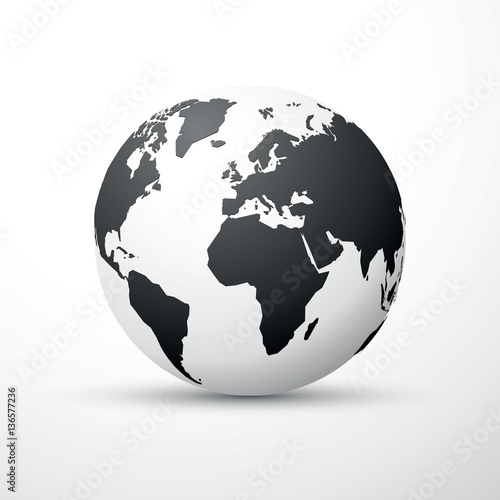 black earth globe world map design