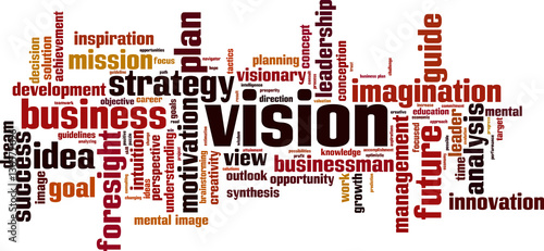 Vision word cloud concept. Vector illustration
