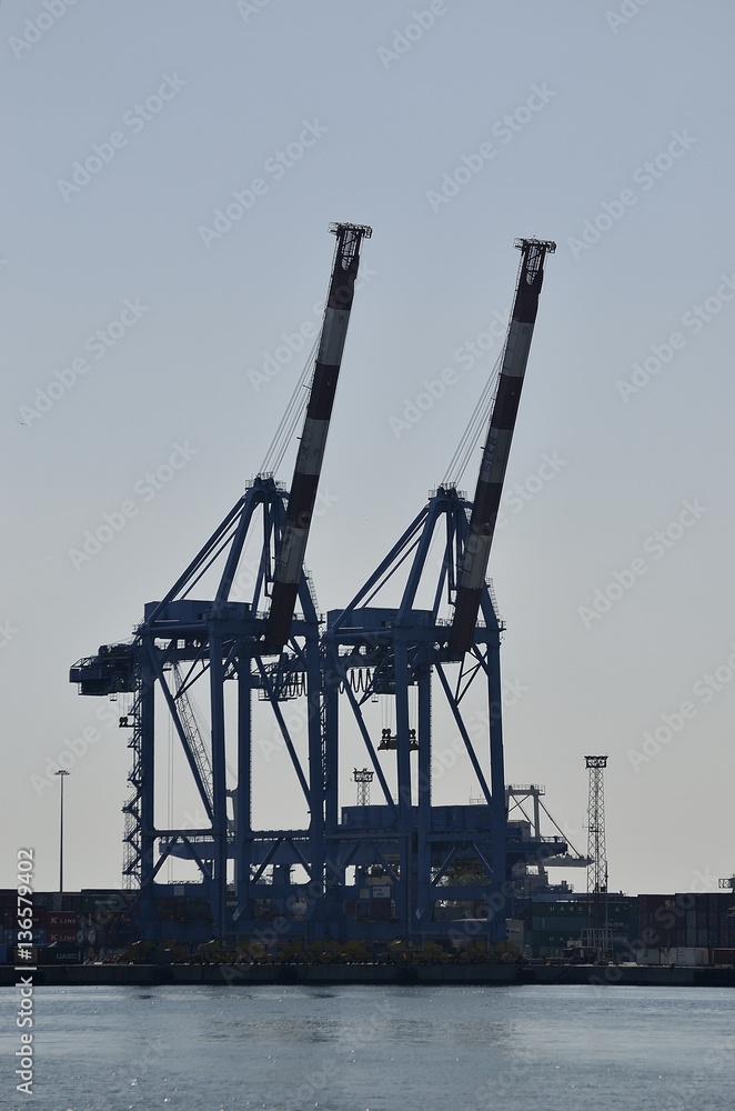 Fototapeta premium two port cranes large