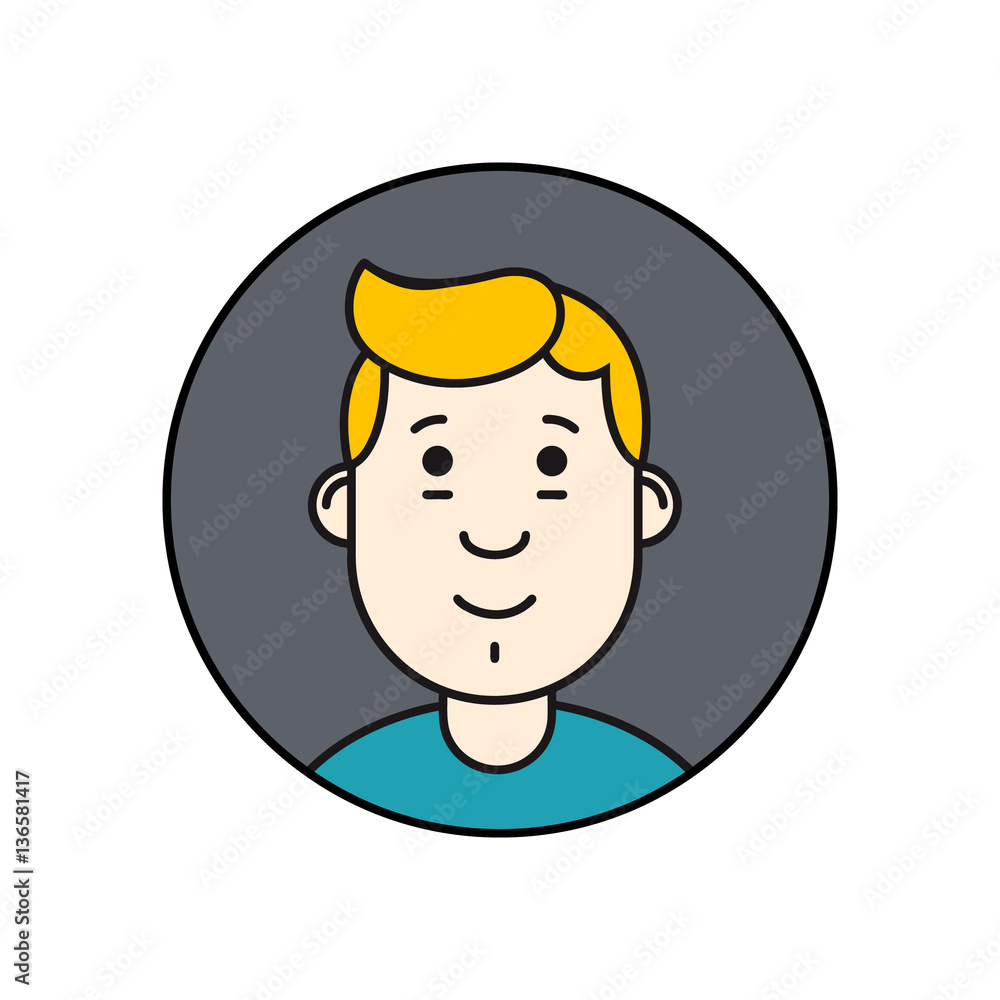 Thin line icon of people stylish avatars for profile page, social network, social media. Vector illustration Thin line icon of people stylish avatars for profile page, social network, social media. Vector illustration