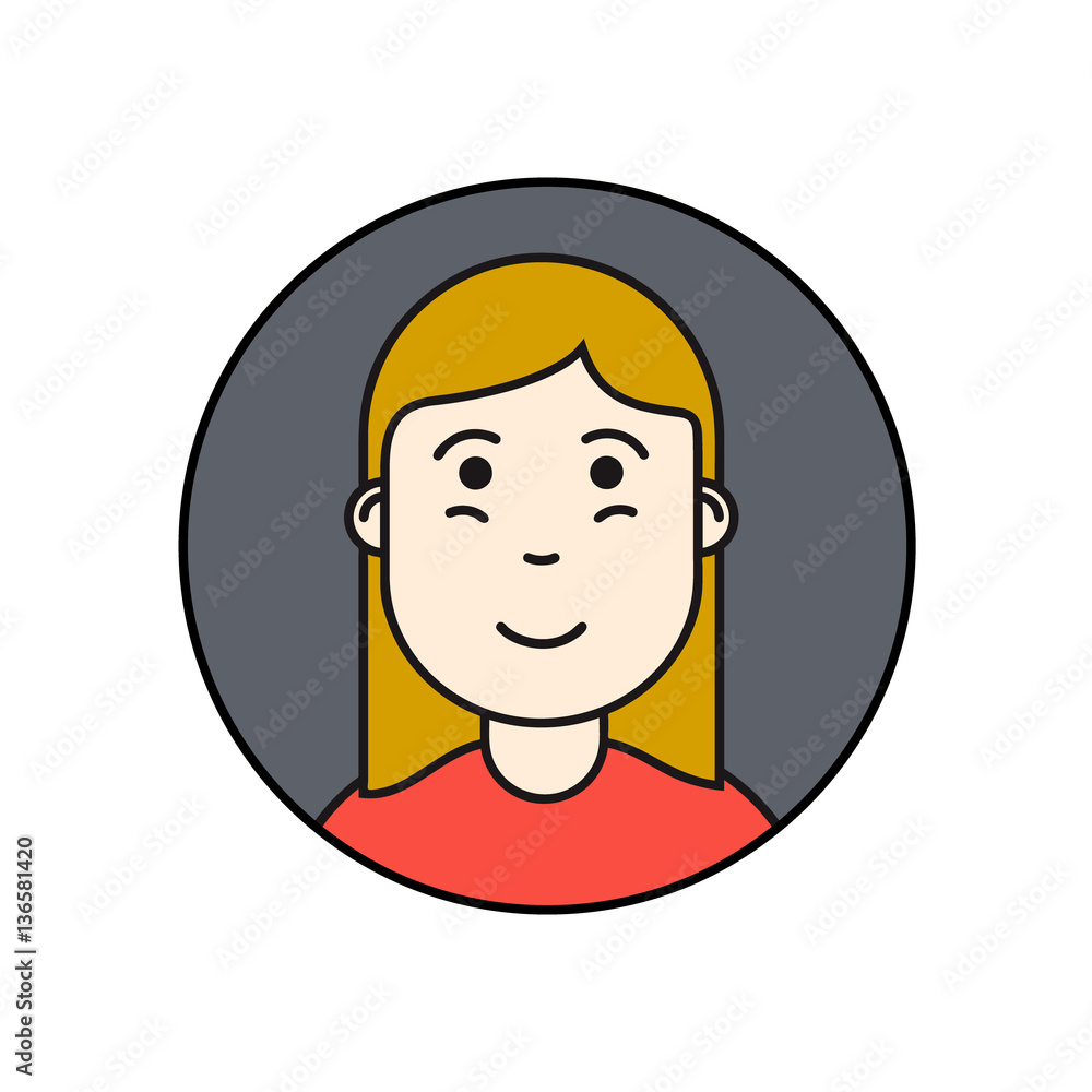 Thin line icon of people stylish avatars for profile page, social network, social media. Vector illustration Thin line icon of people stylish avatars for profile page, social network, social media. Vector illustration
