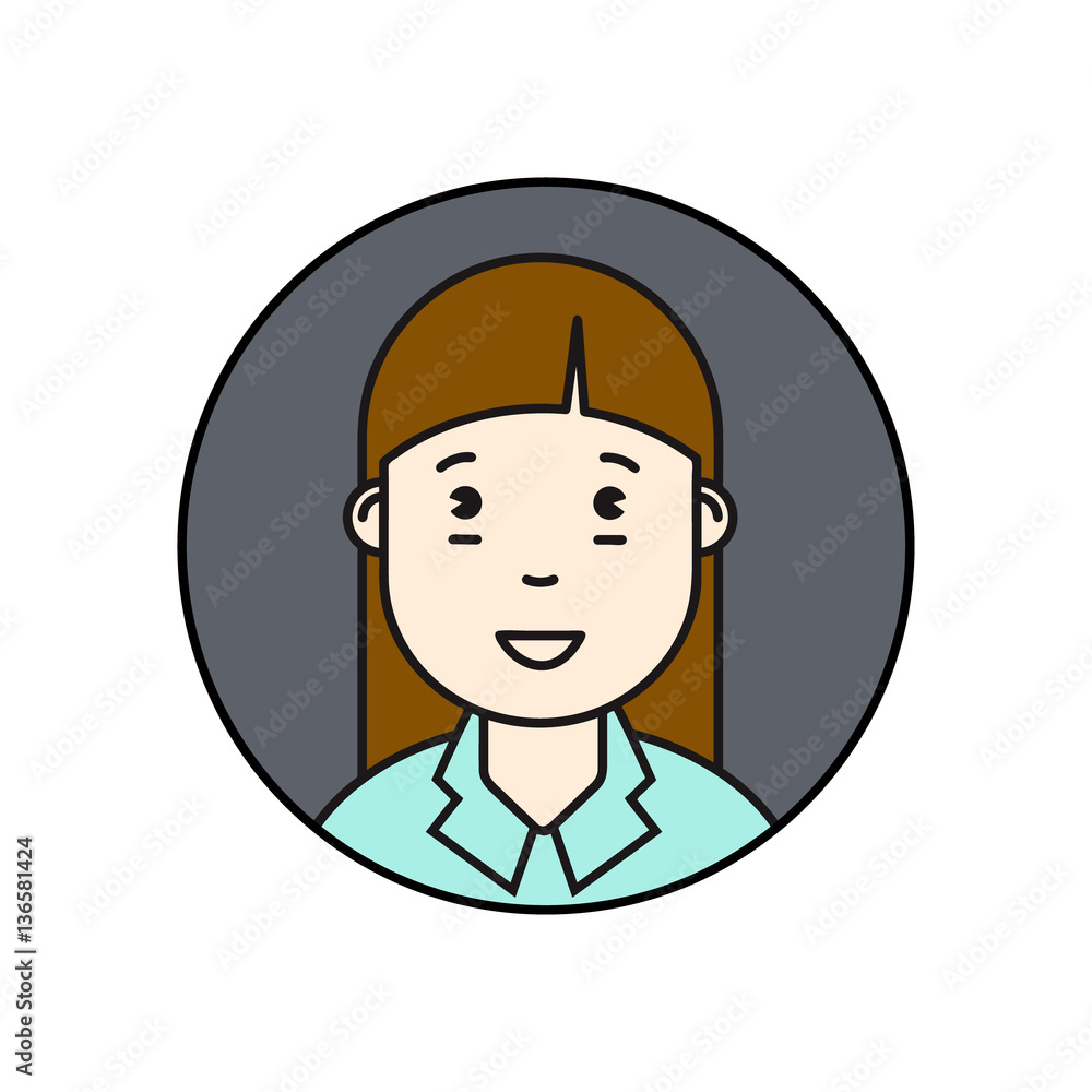 Thin line icon of people stylish avatars for profile page, social network, social media. Vector illustration Thin line icon of people stylish avatars for profile page, social network, social media. Vector illustration