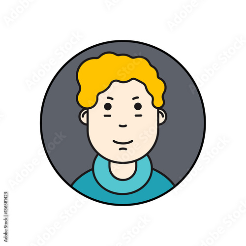 Thin line icon of people stylish avatars for profile page, social network, social media. Vector illustration